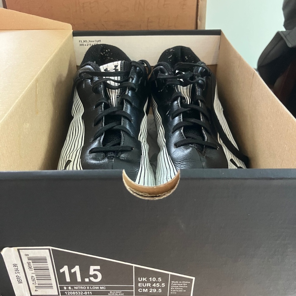 UA Under Armour Football Cleats Mens Size 11.5 Nitro II Low MC Retail $84.99 Box